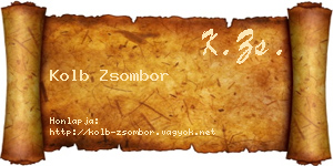 Kolb Zsombor névjegykártya